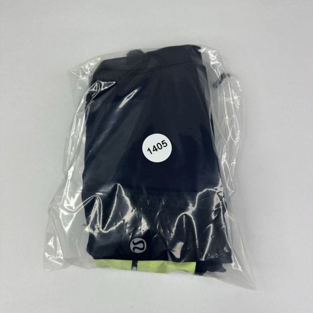 Lululemon Athletica Navy Neon Green Mesh Pocket Cropped Leggings Size 4 - Picture 12 of 12